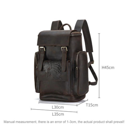 Men's Genuine Leather Backpack  | Large Capacity Bag for Business, Travel & Hiking