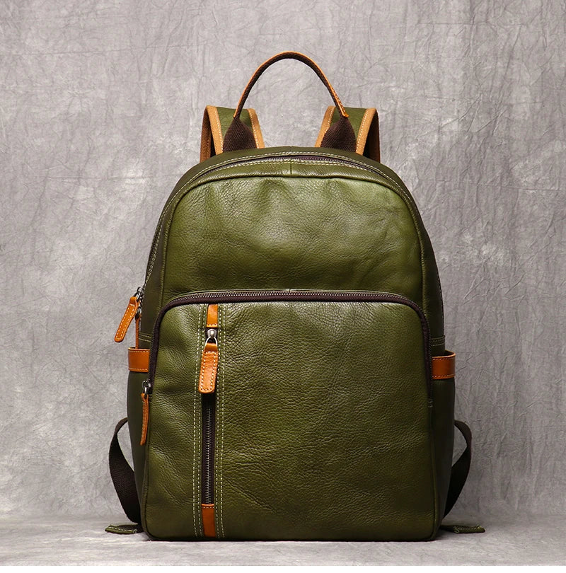 Men's Genuine Leather Travel Backpack