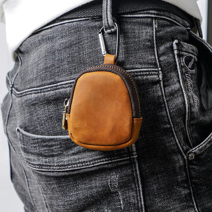 Retro-Style Multifunctional Genuine Leather Key Holder & Coin Purse