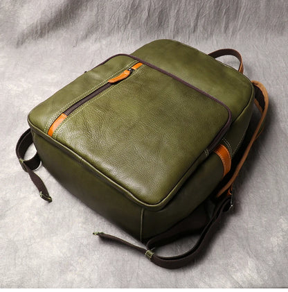 Men's Genuine Leather Travel Backpack