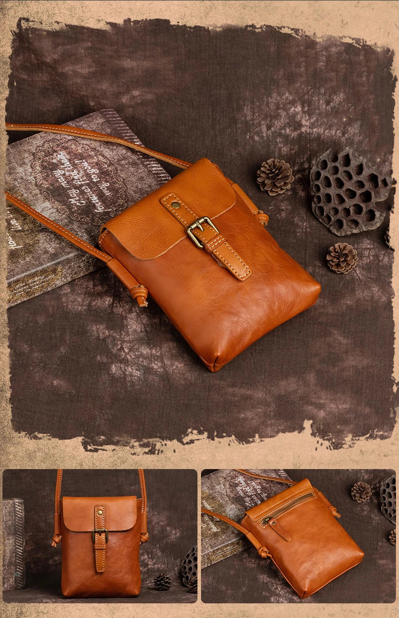 Retro Leather Small Shoulder - Crossbody Women's Bag