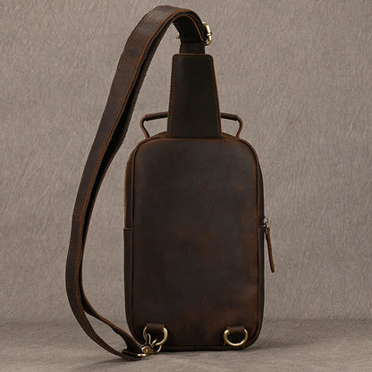 Retro Leather Crossbody Bag Men