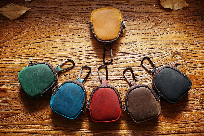 Retro-Style Multifunctional Genuine Leather Key Holder & Coin Purse