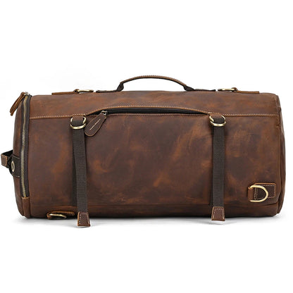 Vintage Leather Backpack / Duffle Bag For Men