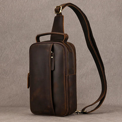 Retro Leather Crossbody Bag Men