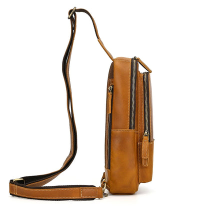 Vintage Genuine Leather Shoulder Sling Bag For Men