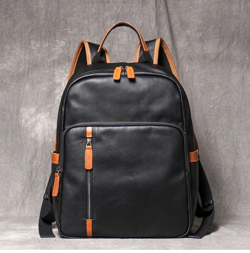 Men's Genuine Leather Travel Backpack