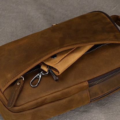 Retro Leather Crossbody Bag Men