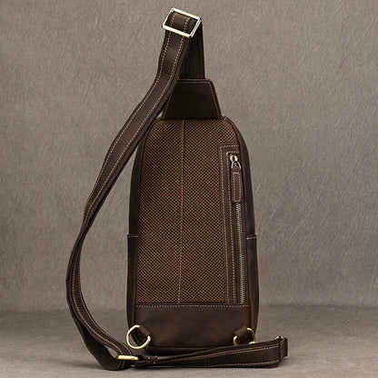 Vintage Genuine Leather Shoulder Sling Bag For Men