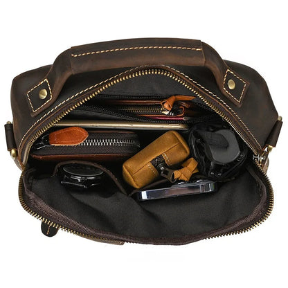 Men's Genuine Leather Messenger Bag | Vintage Casual Shoulder Bag