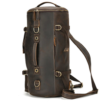 Vintage Leather Backpack / Duffle Bag For Men