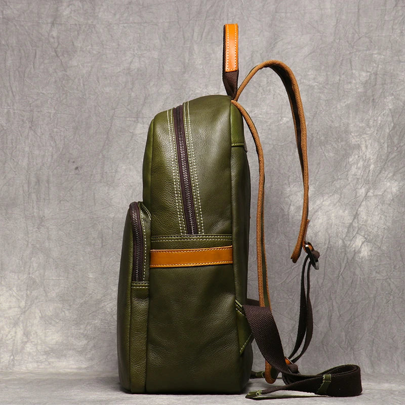 Men's Genuine Leather Travel Backpack