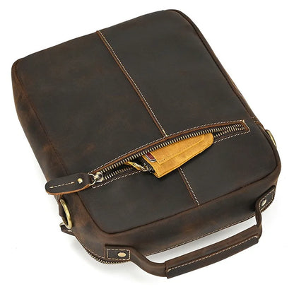 Men's Genuine Leather Messenger Bag | Vintage Casual Shoulder Bag