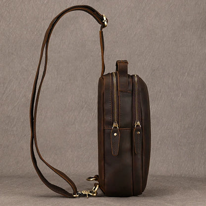 Retro Leather Crossbody Bag Men