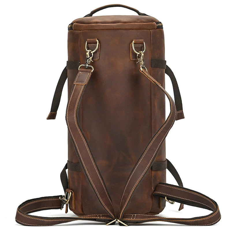 Vintage Leather Backpack / Duffle Bag For Men