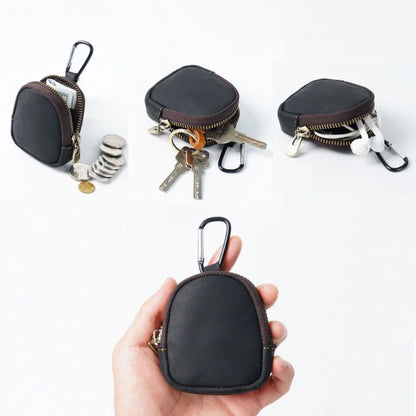 Retro-Style Multifunctional Genuine Leather Key Holder & Coin Purse