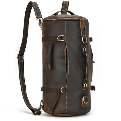 Vintage Leather Backpack / Duffle Bag For Men