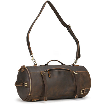 Vintage Leather Backpack / Duffle Bag For Men