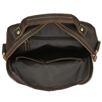 Men's Genuine Leather Messenger Bag | Vintage Casual Shoulder Bag