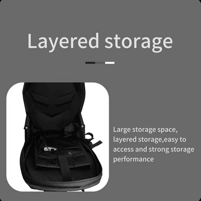 LED Travel Safety Expandable Hard-Shell Backpack