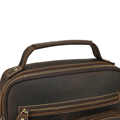 Men's Genuine Leather Messenger Bag | Vintage Casual Shoulder Bag