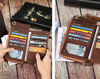 Men's Genuine Leather RFID Blocking Wallet – Vintage Phone Clutch