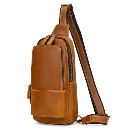 Vintage Genuine Leather Shoulder Sling Bag For Men