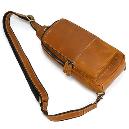 Vintage Genuine Leather Shoulder Sling Bag For Men