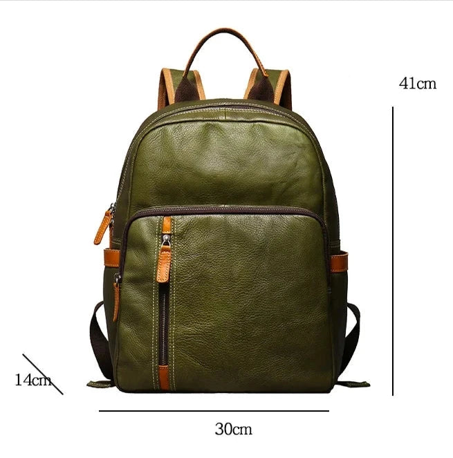 Men's Genuine Leather Travel Backpack