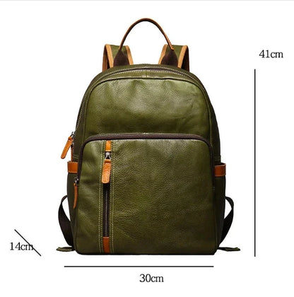 Men's Genuine Leather Travel Backpack