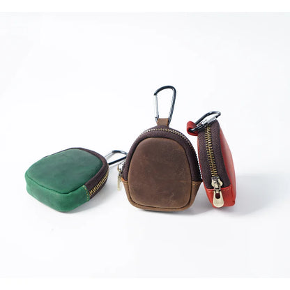 Retro-Style Multifunctional Genuine Leather Key Holder & Coin Purse