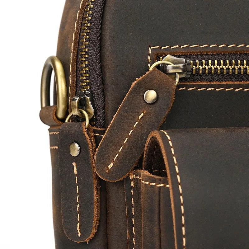 Men's Genuine Leather Messenger Bag | Vintage Casual Shoulder Bag