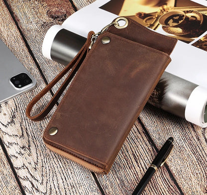 Men's Genuine Leather RFID Blocking Wallet – Vintage Phone Clutch