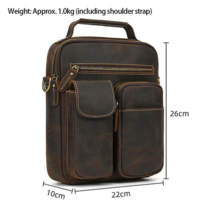 Men's Genuine Leather Messenger Bag | Vintage Casual Shoulder Bag