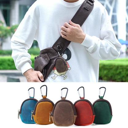 Retro-Style Multifunctional Genuine Leather Key Holder & Coin Purse