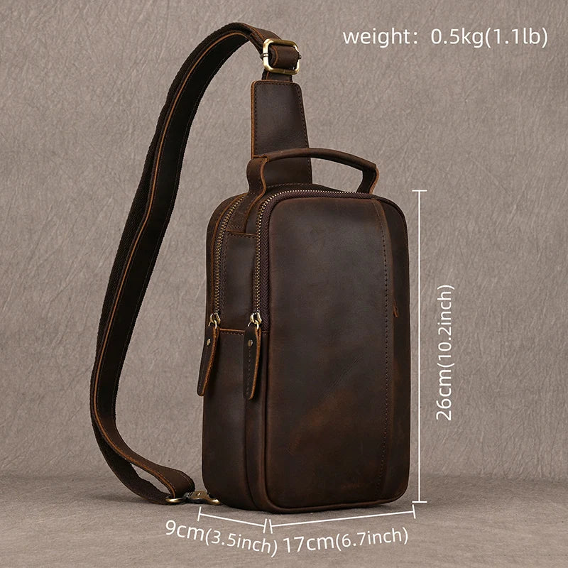 Retro Leather Crossbody Bag Men