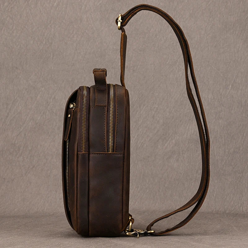 Retro Leather Crossbody Bag Men