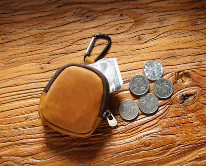 Retro-Style Multifunctional Genuine Leather Key Holder & Coin Purse