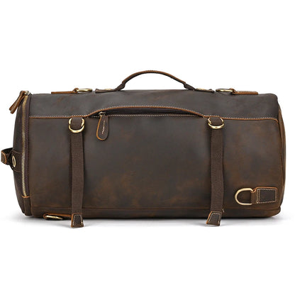 Vintage Leather Backpack / Duffle Bag For Men