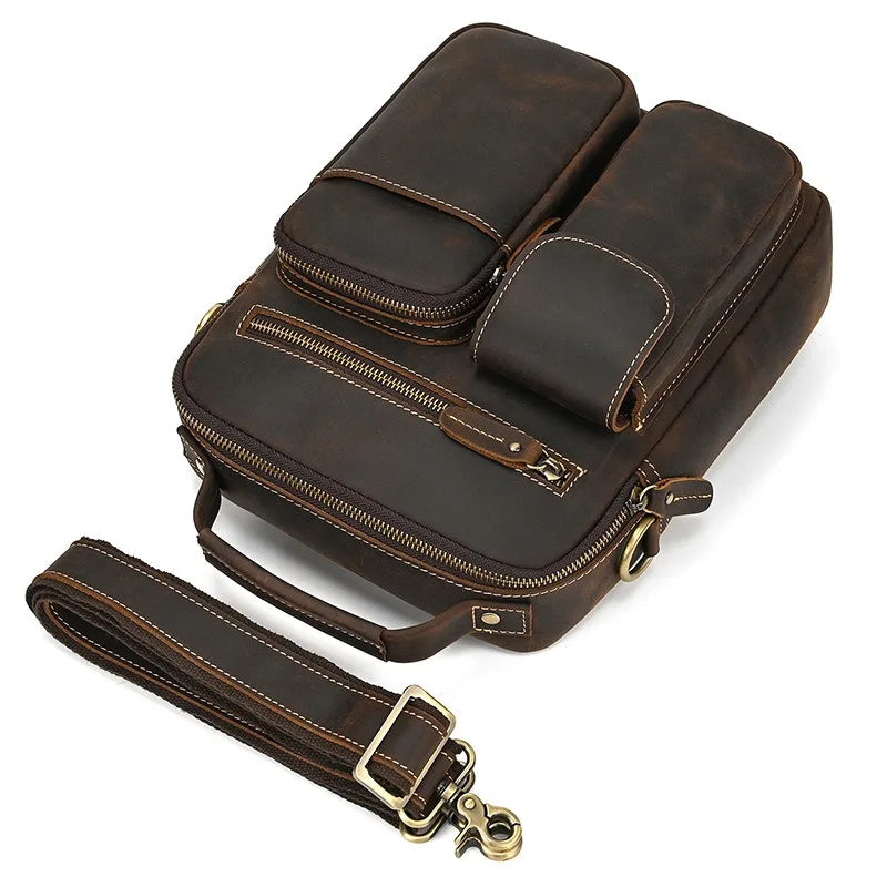 Men's Genuine Leather Messenger Bag | Vintage Casual Shoulder Bag