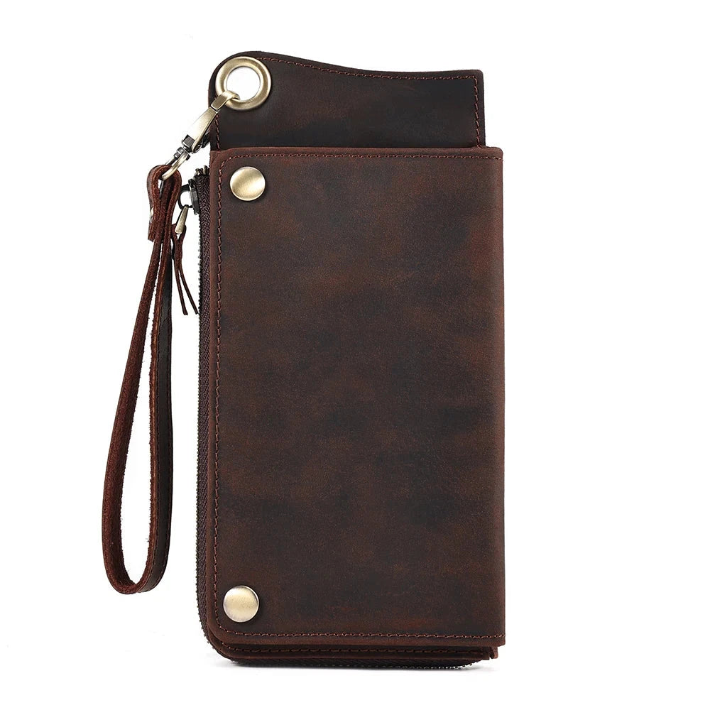 Men's Genuine Leather RFID Blocking Wallet – Vintage Phone Clutch