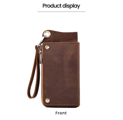 Men's Genuine Leather RFID Blocking Wallet – Vintage Phone Clutch